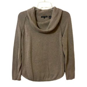 Jeanne Pierre Cowl Neck Pullover Sweater - 100% Cotton - Brown - Small